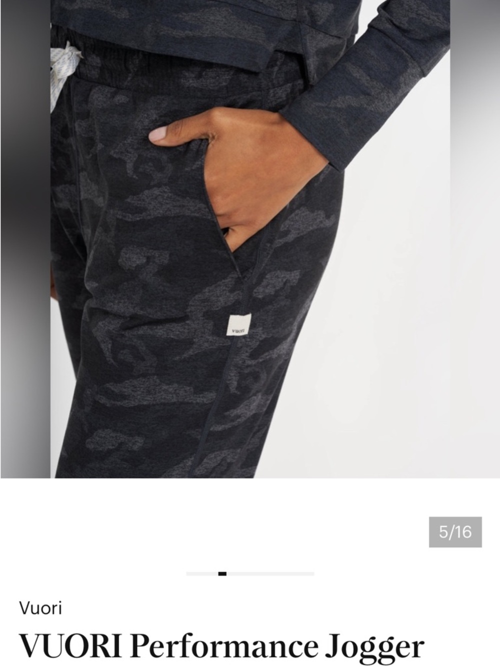 Vuori Black Camo Jogger Pants
